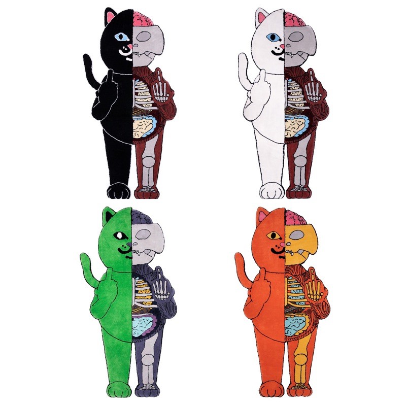 RIPNDIP NERMAL ANATOMY RUG 大型 潮流 地毯 地墊 中指貓 台灣總代理-ALL