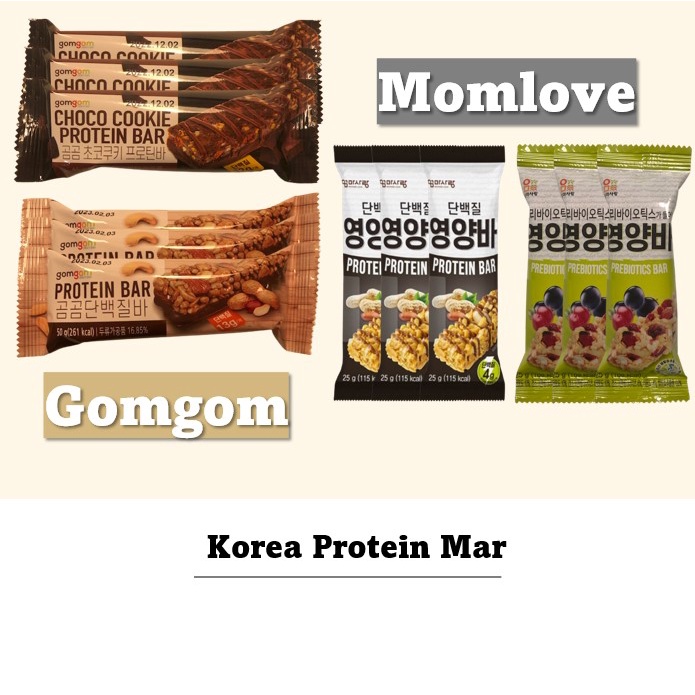Pc 3 件韓國蛋白棒巧克力健康零食包裝零食堅果酒吧蛋白質零食酒吧零食 Prebiotic Bar 零食, 從韓國飲食零