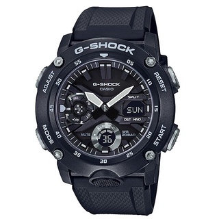 CASIO卡西歐G-SHOCK GA-2000S-1A碳纖維核心防護構造，雙層背蓋設計不鏽鋼面板維持密合性48.7mm