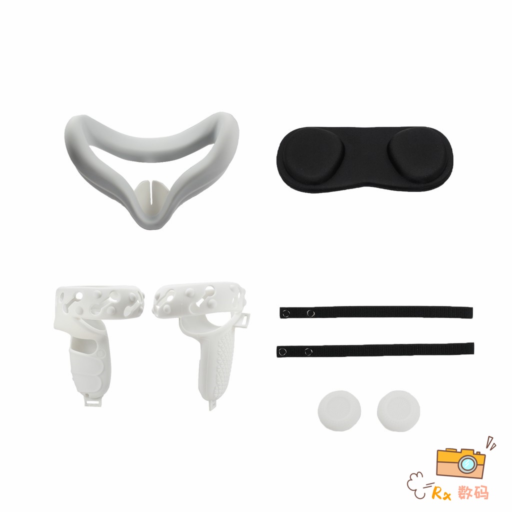 RX數配中心適用於 Oculus Quest 2 Vr 控制器軟矽膠防汗遮光眼罩蓋墊保護操縱桿蓋保護套