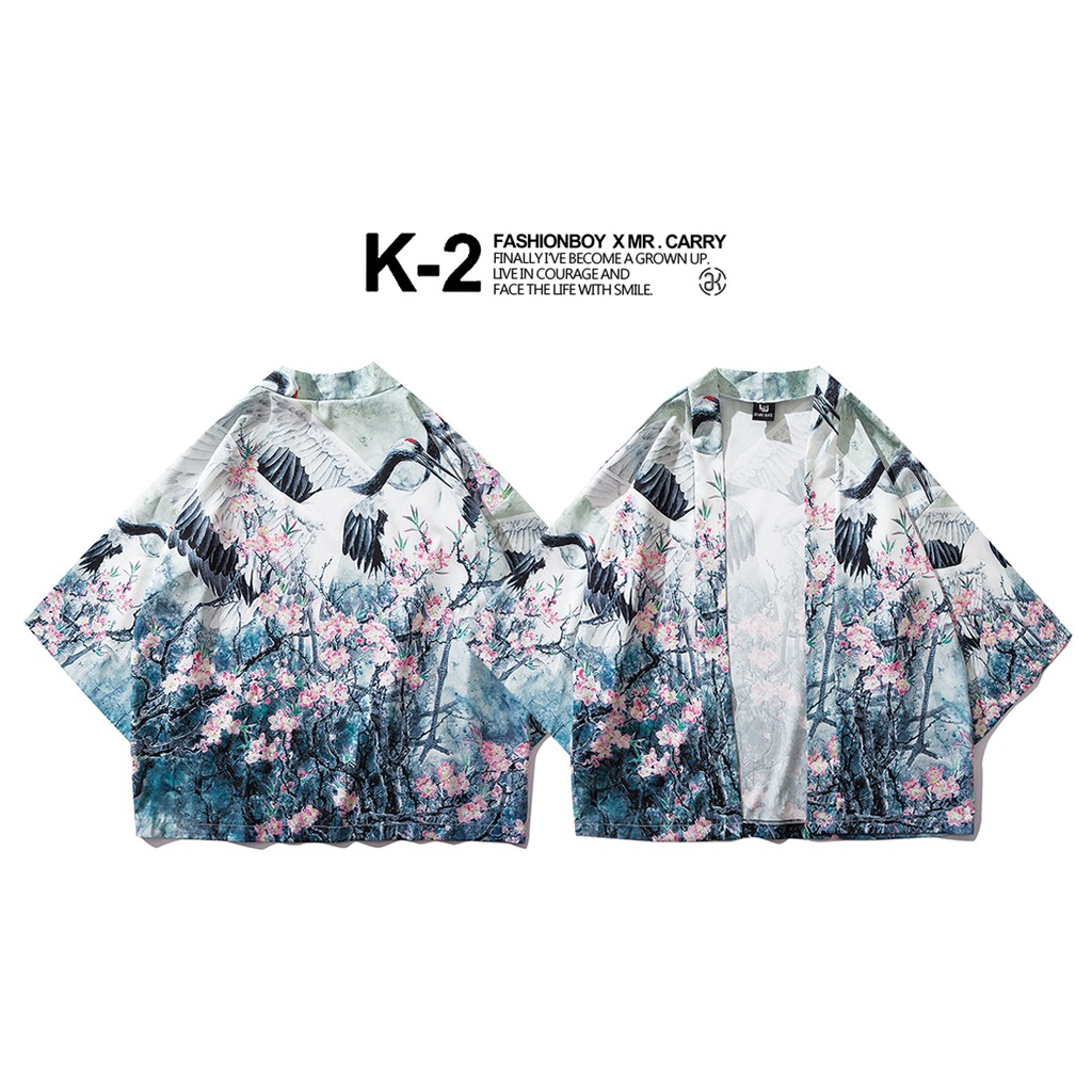 【K-2】春夏新款 日本 浮世繪 櫻花季 日本鶴  祭典 浴袍 道袍 情侶款