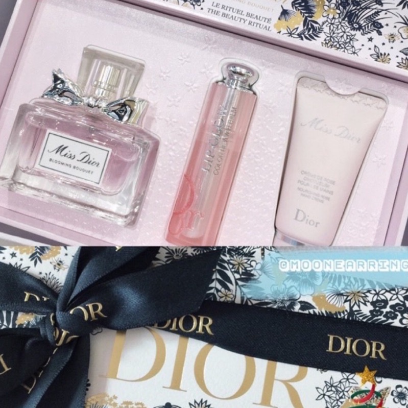 Dior 迪奧 Miss Dior 花漾迪奧香氛粉漾組 (淡香水30ml+潤唇膏001+護手霜20ml)