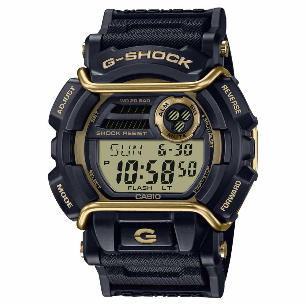 G-SHOCK / GD-400GB-1B2 / 卡西歐 CASIO [ 官方直營 ] 街頭黑配金 防撞框設計