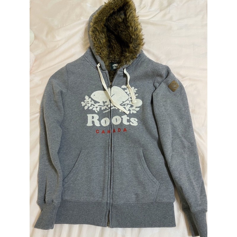 Roots - 女裝款 毛毛厚棉連帽外套 XS號