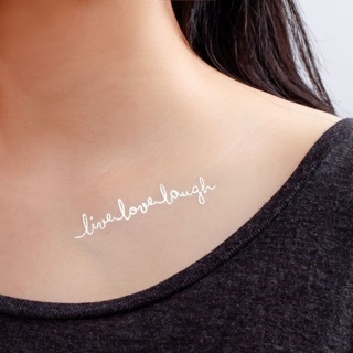 Surprise Tattoos 刺青紋身貼紙 / Live Love Laugh 手寫文字 金屬紋身貼紙