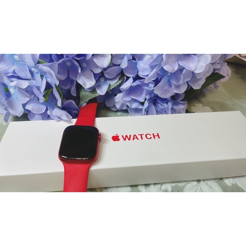 Apple Watch Series 7 紅色 45mm GPS+行動網路 含兩年保固 戴不到十次 二手 極新