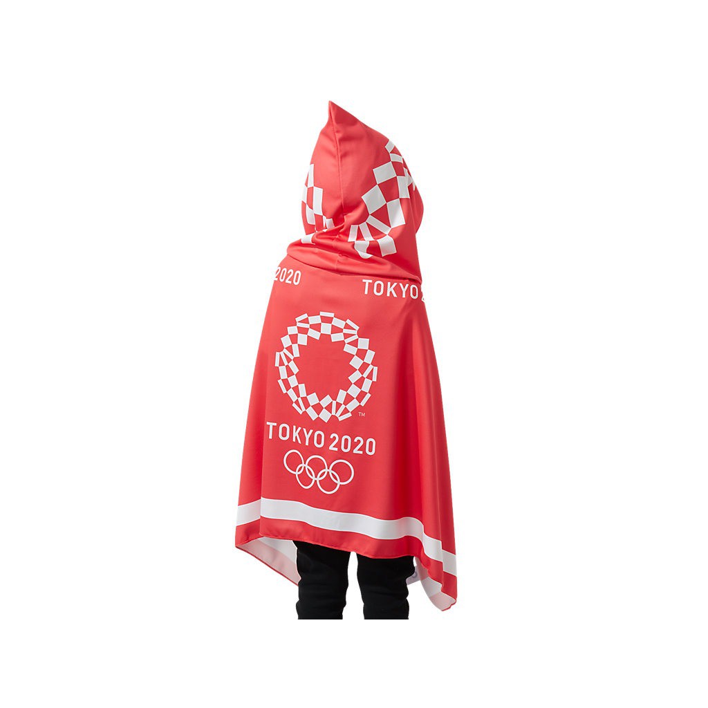 東京奧運限定 連帽披巾浴巾 紅色 50×115cm 東奧 紀念品週邊官方商品 開放預購 9月底到貨