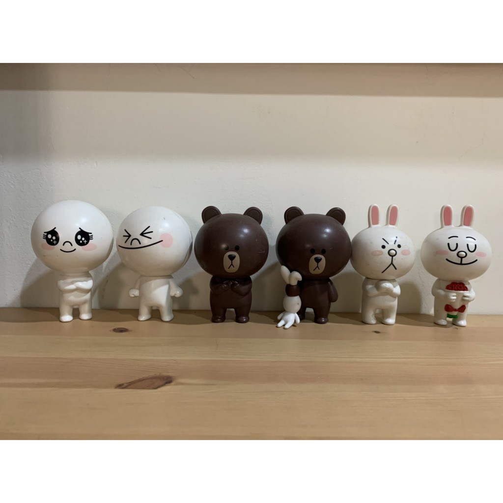 *二手* LINE FRIENDS 熊大 饅頭人 兔兔 伸縮大頭公仔筆 無外盒