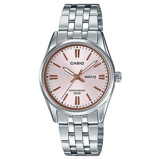 CASIO 氣質女神內斂點時刻不鏽鋼錶-粉面(LTP-1335D-4A)/36mm