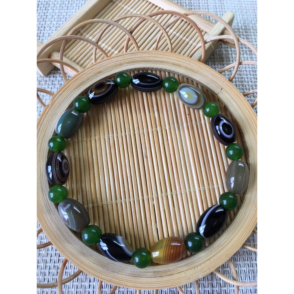 天然馬達加斯加《纏絲瑪瑙綴綠玉髓手鍊》/夢幻的纏絲瑪瑙/辟邪護身/完美無裂/老坑翡翠玉石專賣