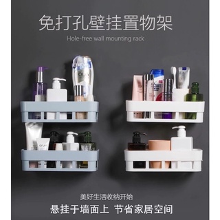 免運💖 無印風 長方形置物架 無痕貼紙置物架 廚房醬料架 雜物架 浴室收納置物架