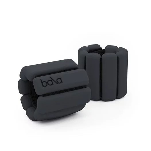 Bala 重量運動手環-碳黑 | 1磅 | 可彈性調節的負重手腕、腳踝重量