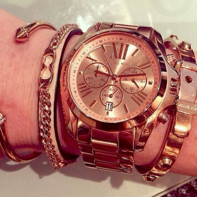 Michael Kors Mk5503玫瑰金羅馬時尚三眼腕錶 手錶