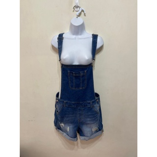 「 二手衣 」 WAX JEANS 女版牛仔吊帶短褲（藍）25