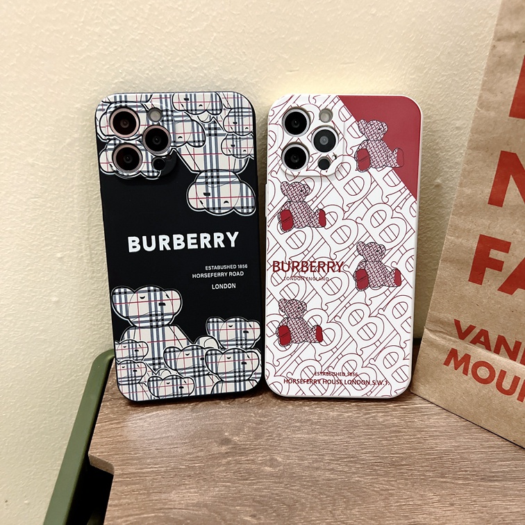 博柏利 情侶 Burberry Bear 軟 TPU 手機殼適用於 Apple Iphone 13 MINI 12 11