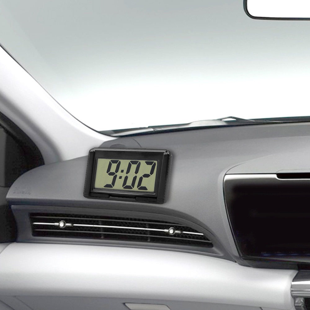 帶膠墊的迷你電子時鐘 LCD 數字日期時間顯示汽車儀表板台