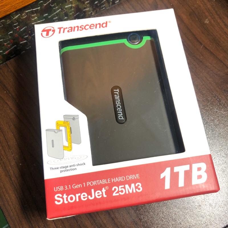 現貨 Transcend 創見 StoreJet 25M3 1TB USB3.1 2.5吋 軍規防震行動硬碟(25M3)