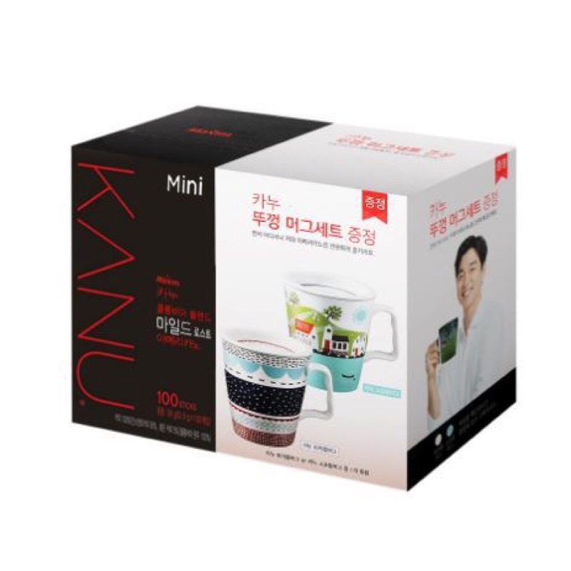 【NaNa正版專賣】韓國 KANU 炭焙無糖黑咖啡 MINI 馬克杯組 孔劉咖啡 馬克杯 隨機贈送 杯緣子