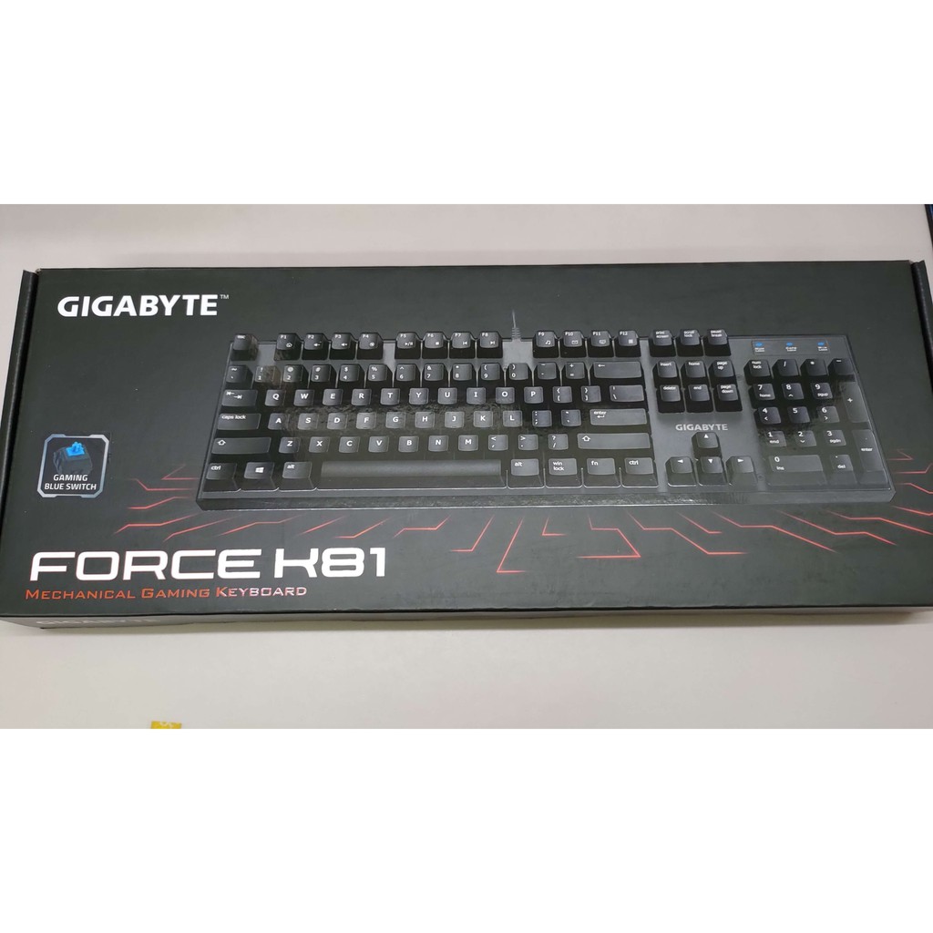 【GIGABYTE技嘉】二手付盒 技嘉 FORCE K81 青軸電競專用鍵盤 (凱華青)