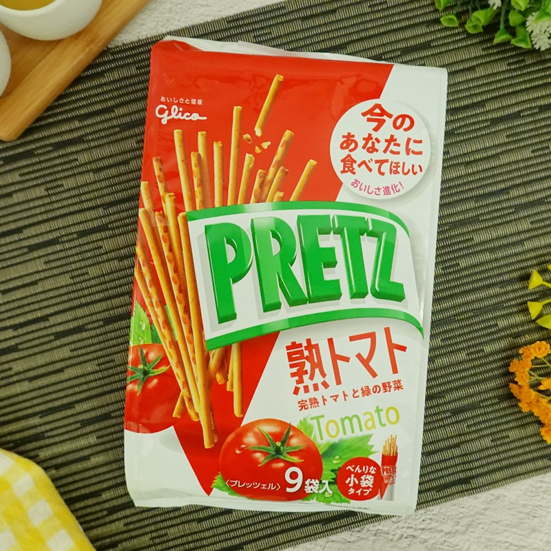 【Glico】固力果9袋入完熟番茄棒 123g  Pocky Pretz 固力果棒 蕃茄棒 (日本餅乾)