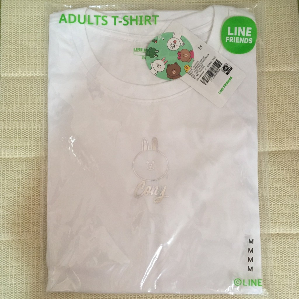 現貨 LINE FRIENDS T-SHIRT 兔兔款 成人短袖T恤 M號 白色 熊大