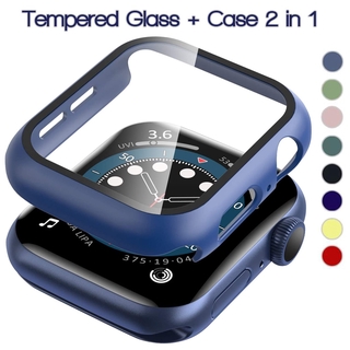 適用Apple Watch 6 SE 5/4/3/2螢幕保護貼+鋼化玻璃膜蘋果38mm 40mm 42mm 44mm錶殼
