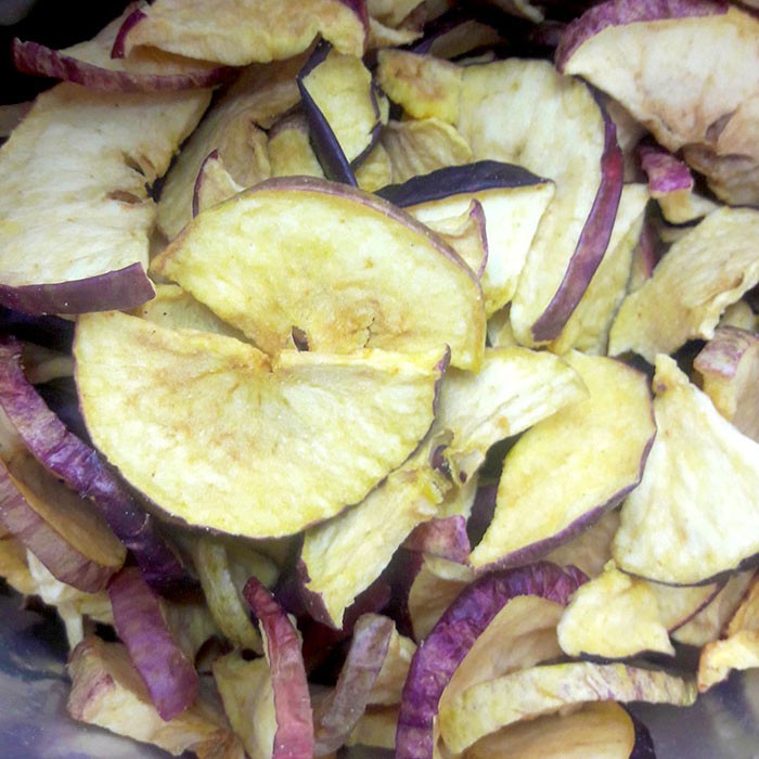 【彩色菇菇】五爪蘋果脆片(甜甜包)~新鮮美國蘋果切片製成，濃郁的蘋果香！