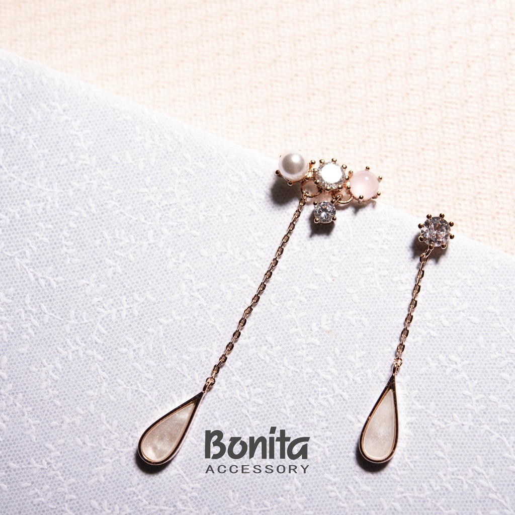 【Bonita】925銀針/天使眼淚不對稱耳針耳環700-9286(任選二件NT$290)