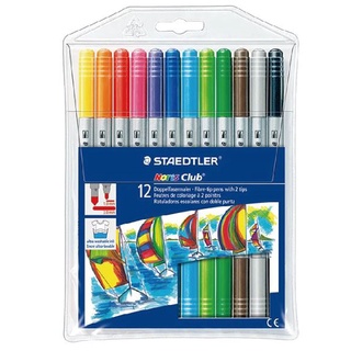 [創藝人美術社] STAEDTLER 施德樓 快樂學園 雙頭水易洗彩色筆12色組 MS320 NWP12 色筆