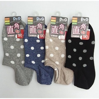 96- （D403）D&G 圓點低口直角女襪 花色船襪 船型襪 腳踝襪 隱形襪 少女襪
