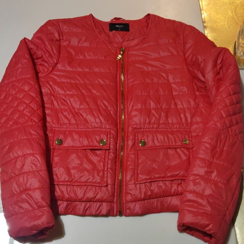 G2000橘紅色鋪棉短外套