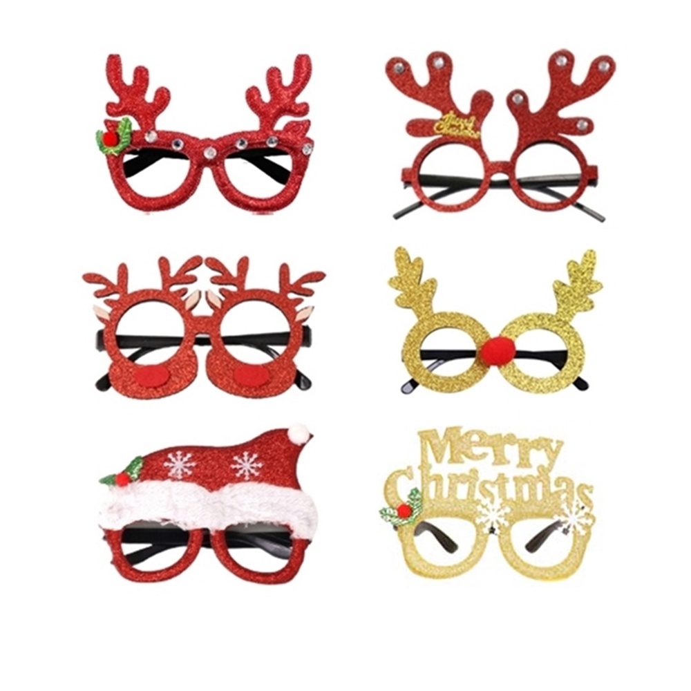 (5件一組)聖誕節 跨年 裝飾造型眼鏡 聖誕老人 麋鹿 耶誕節 橘魔法 新年【p0061218811212】
