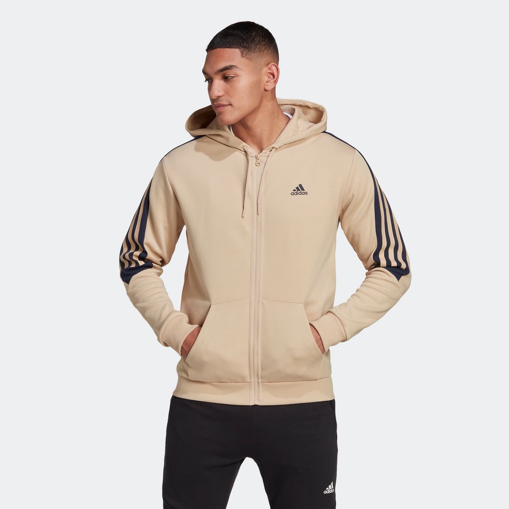 ADIDAS 連帽外套 運動外套 亞版 M FI 3S FZ 男 HK4570 淺褐色