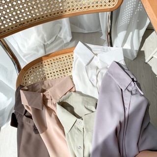 現貨 #12810 (5色) 排扣 長袖 素面 純色 襯衫