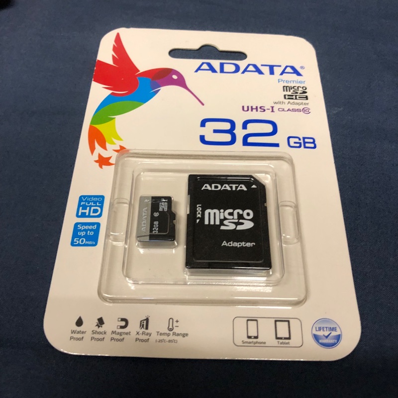 原廠公司貨 威剛 ADATA MicroSD 記憶卡 32G U1 C10 附轉接卡 全新未使用 64G 128G 創見