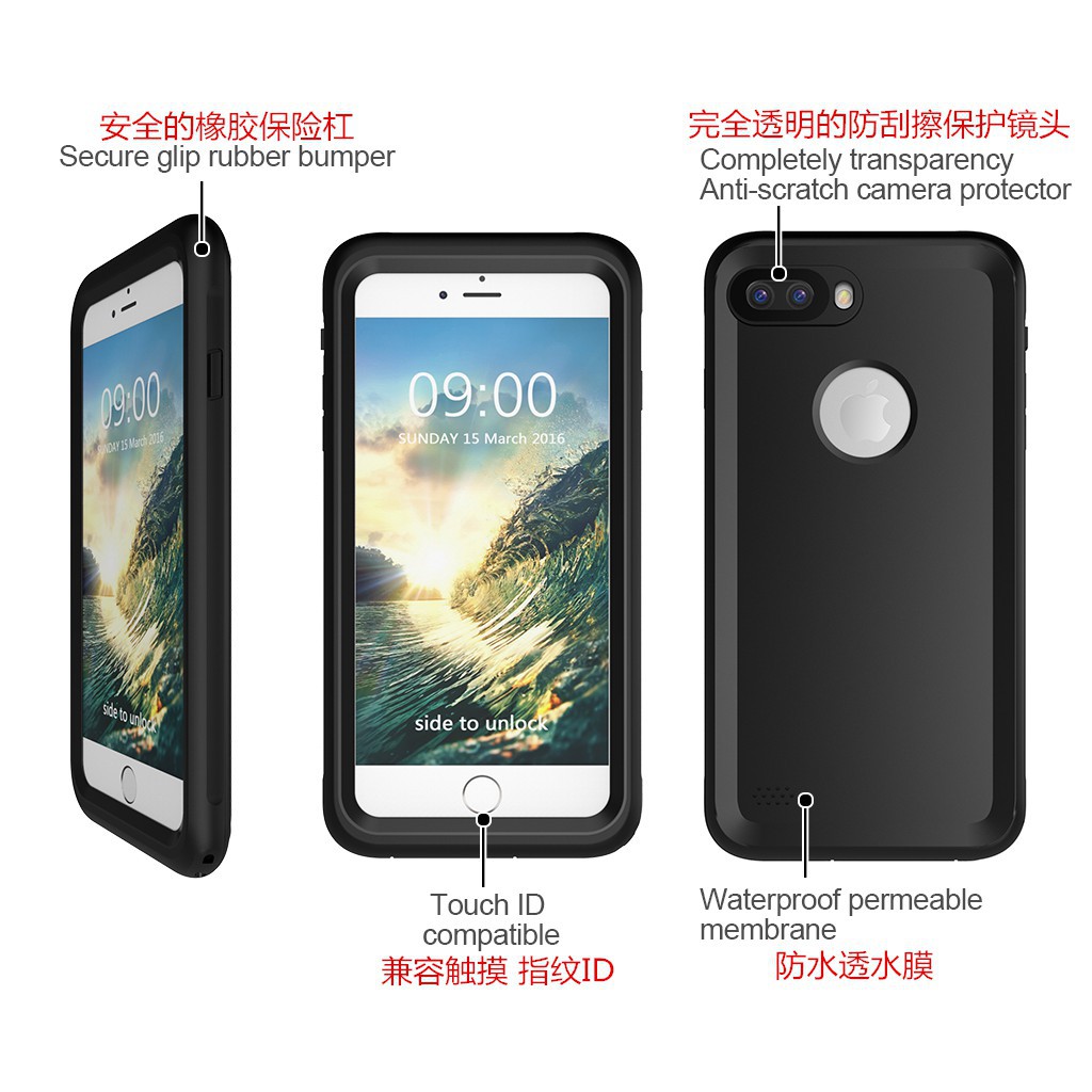 現貨 游泳潛水防水殼蘋果iphone 7 8 I7 I8 Plus 防水殼全包保護殼防摔手機殼堅固防水套 蝦皮購物