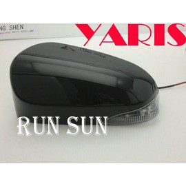 ●○RUN SUN 車燈,車材○● 全新 豐田 15 16 17 YARIS 雅力士 LED 專用 後視鏡蓋 檀木黑