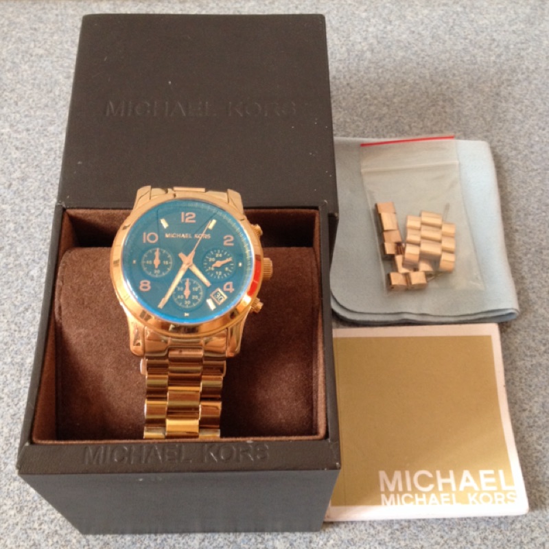 Michael Kors MK-5940 玫瑰金湛藍錶 手錶