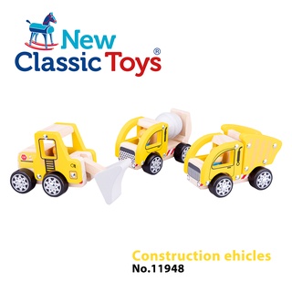 荷蘭New Classic Toys 工地車車小夥伴3件組-11948 /小車車玩具/木製玩具