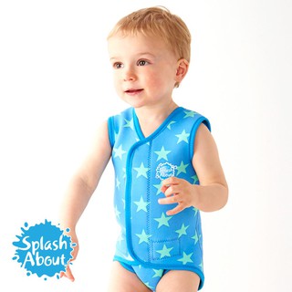 《Splash About 潑寶》BabyWrap 包裹式保暖泳衣-活力滿天星/海藍