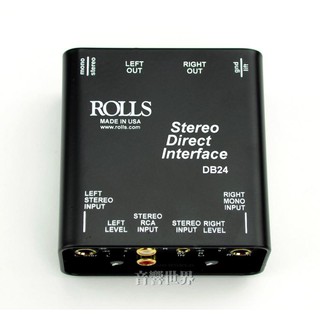 【音響密室】美國ROLLS DB24 被動可調式立體訊號DI Box阻抗轉換器 - Made in USA
