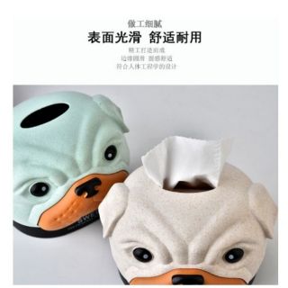 創意 小麥 狗頭 造型面紙盒 衛生紙盒 巴哥 波比狗 可愛 卡通 捲筒式 抽取式