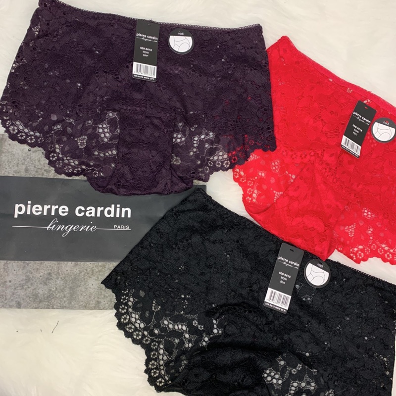 ［Pierre Cardin] 蕾絲繡花包臀內褲