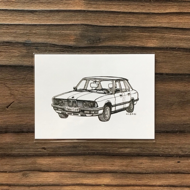 BMW E28-手繪明信片