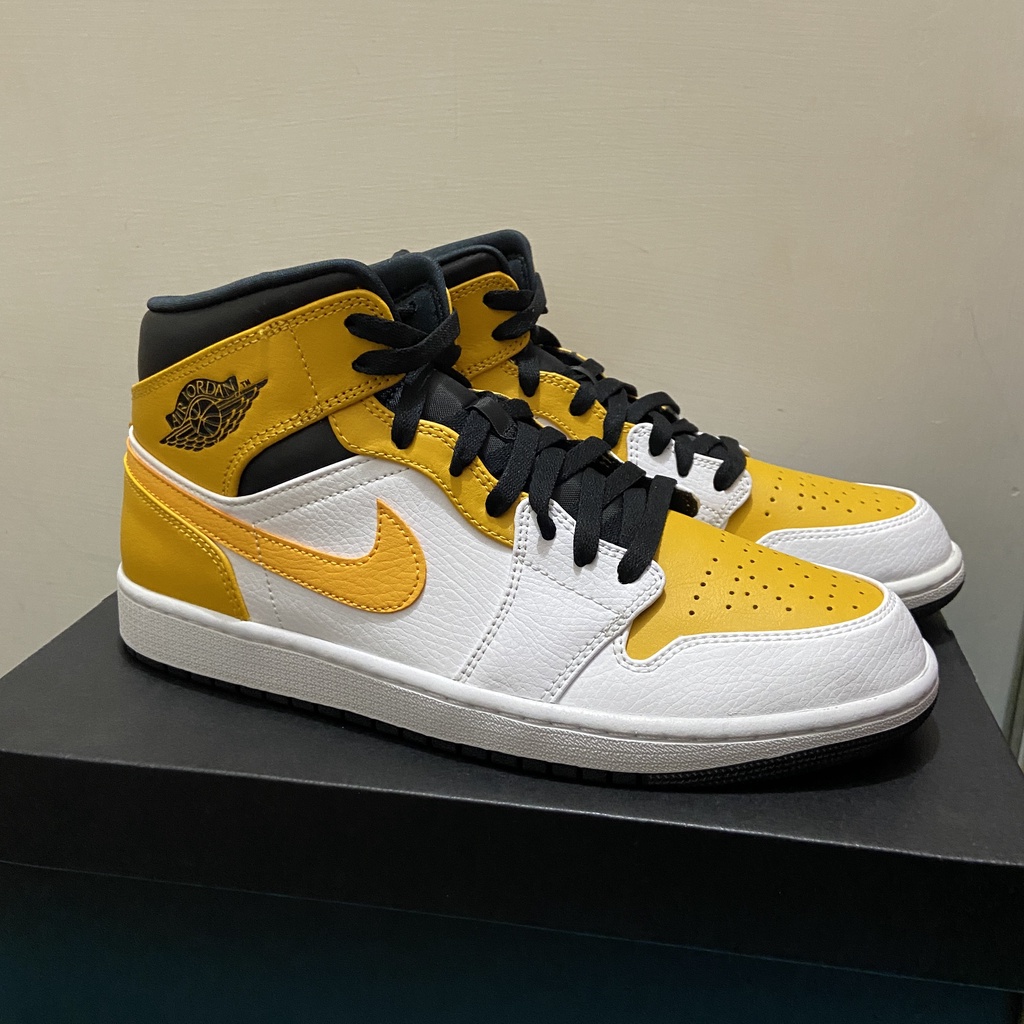 【NIKE 耐吉】金色 Air Jordan 1 Mid Gold AJ1 中筒8孔 男鞋 554724-170/10號