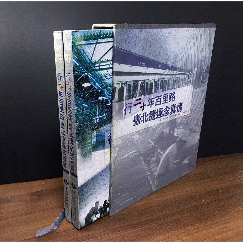 ◤近全新 絕版《行二十年百里路 臺北捷運念真情》上下冊-大本含盒精裝 台北市政府捷運工程局 2007｜MRT 紀念冊