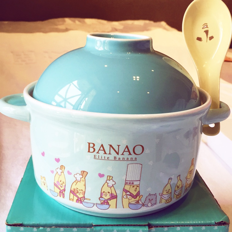 香蕉人Banao蒂芬妮色 noodle bowl 時間有點碗 陶瓷泡麵鍋 附湯匙