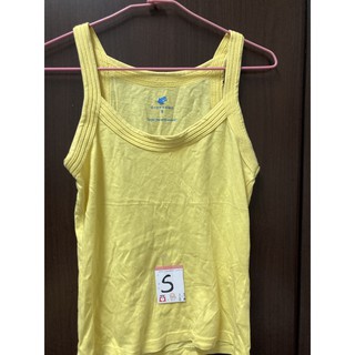 二手近新黃色正品專櫃吊嘎無袖背心GIORDANO s佐丹奴