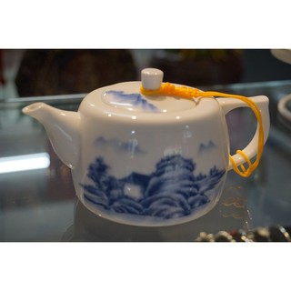 高級 高透光白瓷茶壺(山水 公司貨)