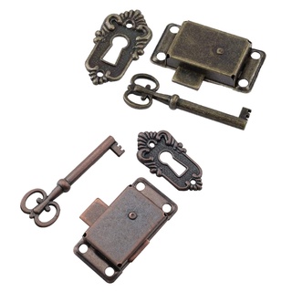 超級古董鐵抽屜鎖,帶鑰匙,適用於衣櫃首飾盒櫃